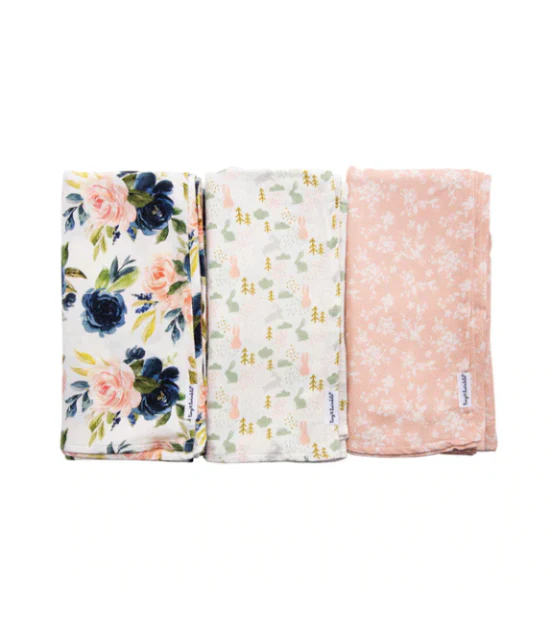 Ensemble de 3 couvertures d'emmaillotage Kaffle® - Blush – Image 3