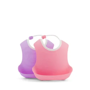 2x Bavoirs en silicone - Rose / Violet