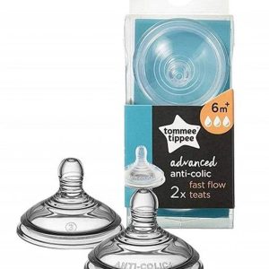 2 Tétines Tommee Tippee Advanced Anti-Coliques - Débit Rapide 6M+