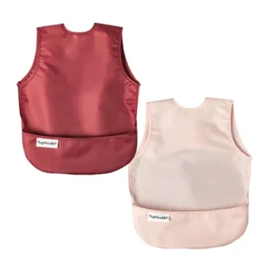Ensemble de 2 bavoirs Mess-proof - Bordeaux / Rose
