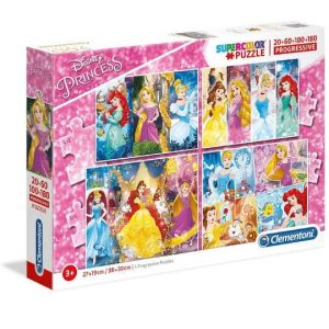 4 PUZZLES PROGRESSIFS SUPERCOLOR PRINCESSES DISNEY – CLEMENTONI