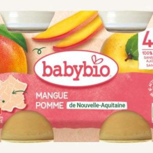 Babybio Petit Pot Mangue Pomme de Nouvelle-Aquitaine 2x 130g