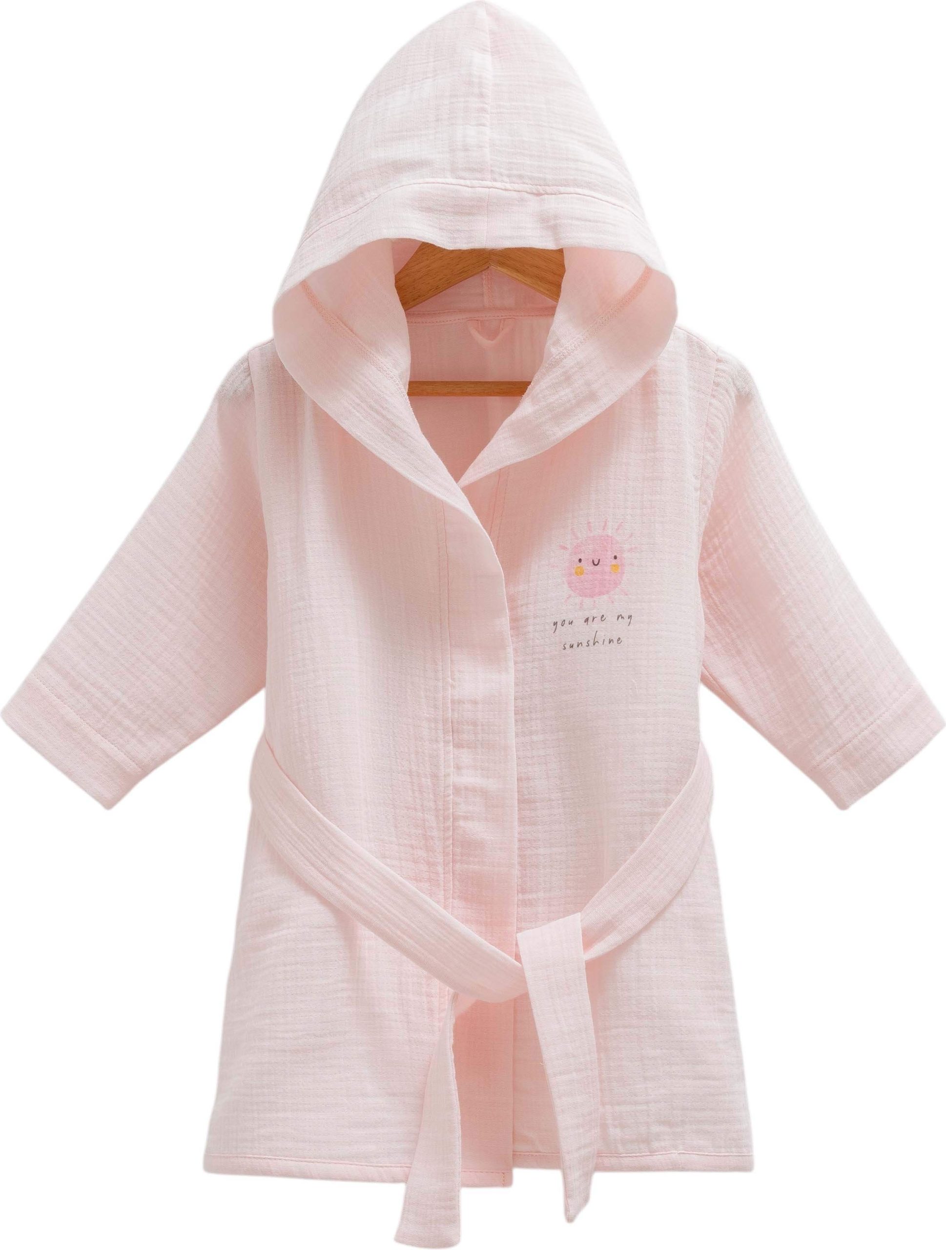 Peignoir pour bébé 1-2 ans, couleur rose