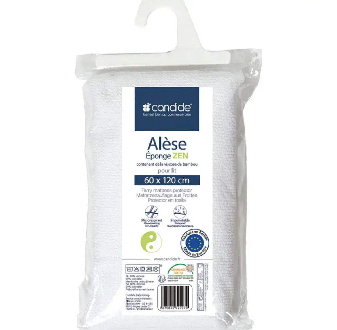 Alèse coton éponge pour lit 60*120 cm