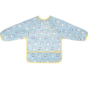 Badabulle Bavoir manches longues animaux - Bleu