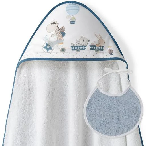 Interbaby cap de bain 100×100 et bavoir