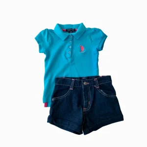 U.S. POLO ASSN - 2mcx Polo Aqua + Short Denim 4a - Déjà Aimé