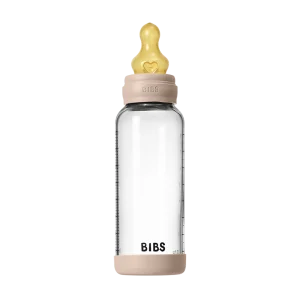 Biberon en Verre 240ml avec Tétine en Latex Débit Moyen - Blush
