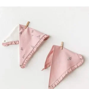 Andywawa pack deux bavoir 100% cotton pink