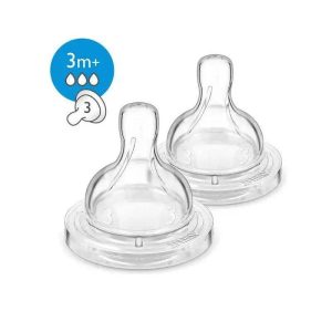 Avent 2 Tétines Classic Anti-Colic Débit Moyen 3m+