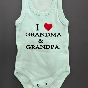 Baby bebe i❤️ grandma and grandpa 100% cotton