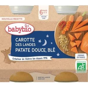 Babybio bonne nuit carotte patate douce & blé 2x200g