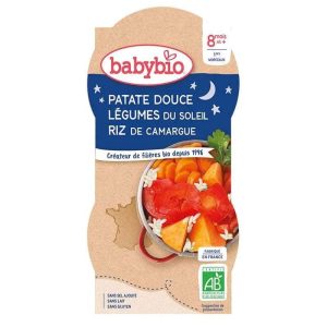 Babybio Patate Douce Légumes du Soleil Riz de Camargue 2x200g