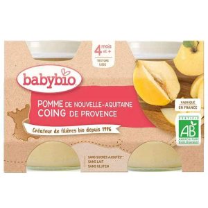 Babybio Petit Pot Pomme de Nouvelle-Aquitaine & Coing de Provence 2x 130g