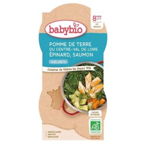 Babybio Pomme de Terre du Centre-Val de Loire Epinard Saumon à L'Aneth 2x200g  li