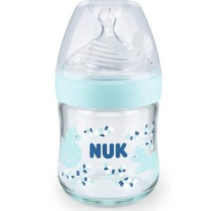 Biberon En Verre Nature Sens 120ml NUK - Bleu Ciel
