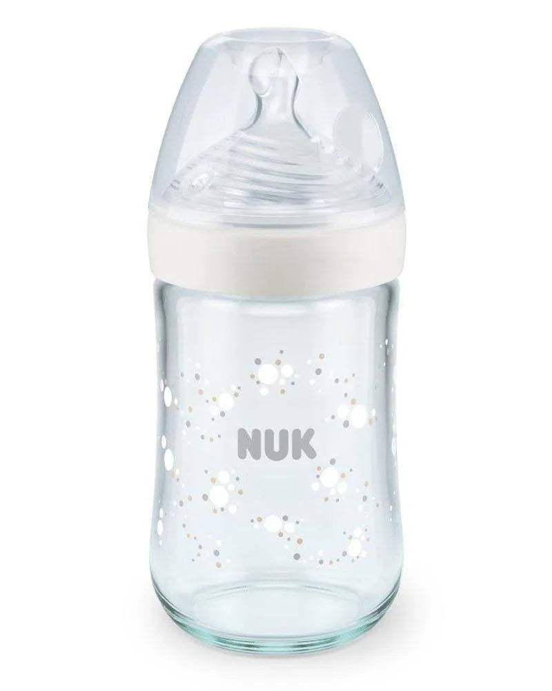 Biberon En Verre Nature Sens 240ml NUK - Blanc
