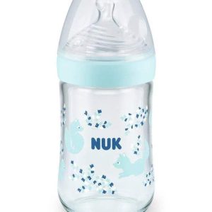 Biberon En Verre Nature Sens 240ml NUK - Bleu Ciel