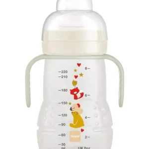 Biberon et tasse MAM Trainer 220ml - Blanc