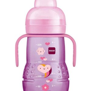 Biberon et tasse MAM Trainer 220ml - Rose