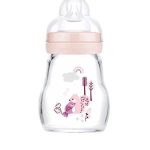 Biberon MAM en verre 170ml - Rose