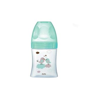 Biberon Verre Dodie Anti-Colique en Verre 150ml (0-6m) - Vert Oiseaux
