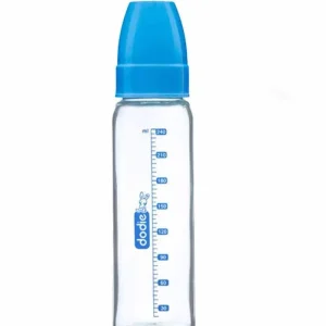 Biberon Verre Dodie Col Etroit 240ml (+6m) - Bleu Lagoon