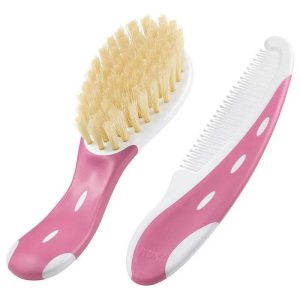 Brosse et Peigne Bébé Extra Souple NUK - Rose