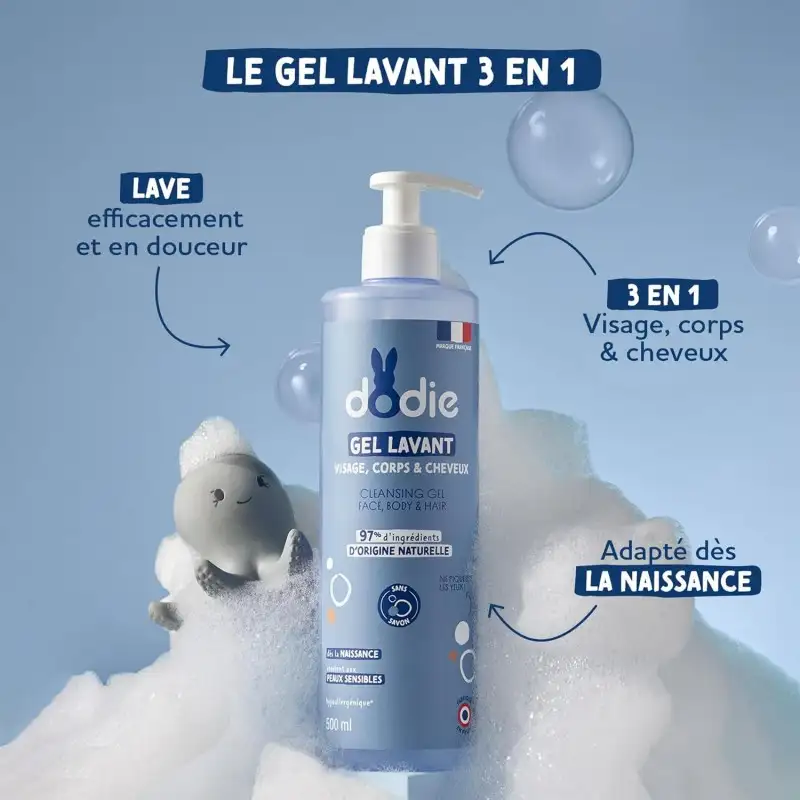 Gel Lavant 3en1 Flacon Pompe Dodie - 1L – Image 2