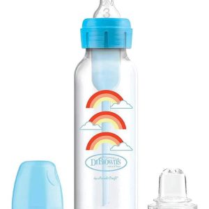 Dr. Brown's Biberon 250ml Cole étroit Bleu 6M+ (sippy+tétine L3)