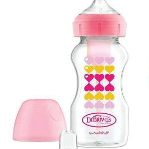 Dr. Brown's Biberon 270ml Cole large Rose 6M+ (sippy+tétine L3)