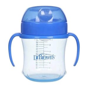Dr. Brown's Goblet transition 180ml avec poignées 6M+ - Bleu