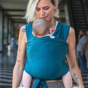 Echarpe de Portage Bébé Neko - Vert pétrole