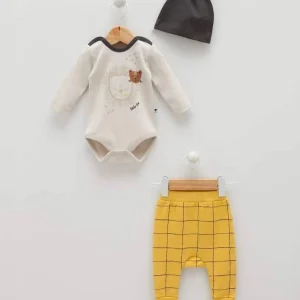 Ensemble 3 pièces pour bébé garçon à motif lion mignon