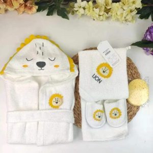 Ensemble sortie de bain pour bébé motif lion-Bebitof