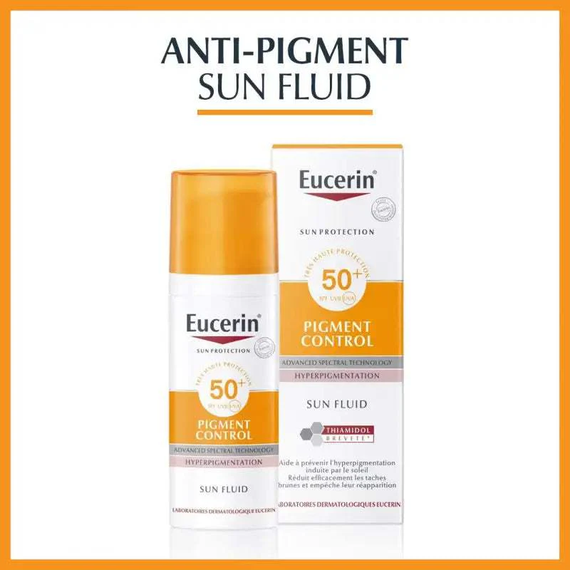 EUCERIN SUN PROTECTION PIGMENT CONTROL Fluid Protection Spf 50+ 50 Ml = 2 ANTI-PIGMENT SÉRUM DUO FORMAT VOYAGE OFFERTS – Image 3