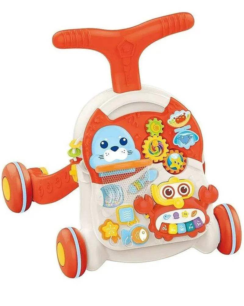 Huanger 2in1 Trotteur & Table d’activité interactive 12M+ - Orange