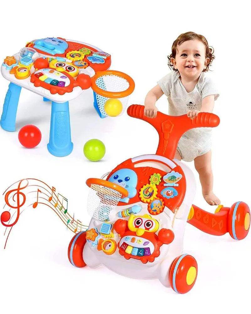 Huanger 2in1 Trotteur & Table d’activité interactive 12M+ - Orange – Image 2