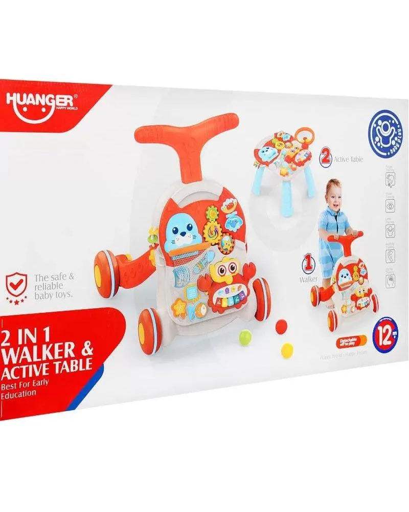 Huanger 2in1 Trotteur & Table d’activité interactive 12M+ - Orange – Image 4