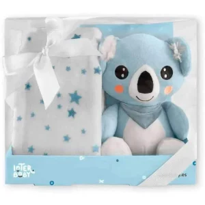 Interbaby Couverture + Peluche Koala Bleu