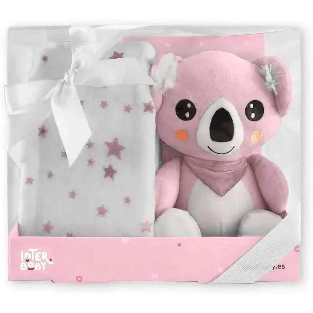 Interbaby Couverture + Peluche Koala Rose