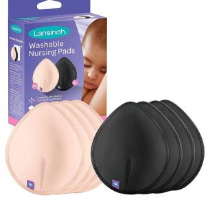 Lansinoh Coussinets d'allaitement lavables Rose&Noir - 8 unités