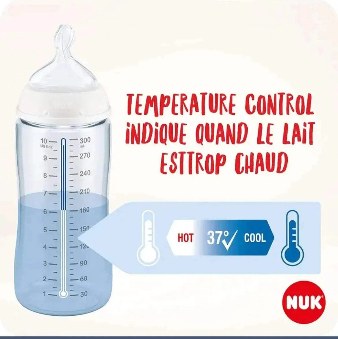 Nuk Biberon first choice+ Température control 150ml 0-6mois Cœur – Image 2