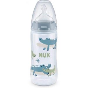 Nuk Biberon PP 300ml tétine en silicone 0-6 mois - Bleu & Vert