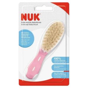 Nuk Brosse Poils Naturel Pour Bébé Rose