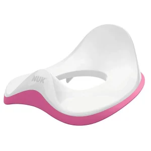 NUK WC Trainer, réducteur de toilette pour enfant, de forme ergonomique, sûr et confortable, avec protection contre les éclaboussures - ROSE