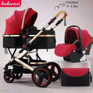 Pack poussette de Luxe 3 en 1 grenat – Belecoo
