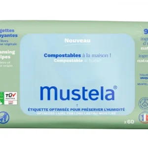 Mustela Lingettes Nettoyantes à l'Avocat BIO - 60 unités