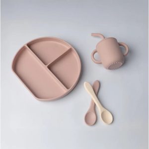 YUMMY Coffret Repas Silicone 6M+ - Rose Poudré