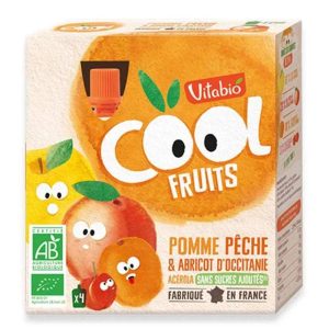 Vitabio COOL FRUITS Pomme Pêche & Abricot d'Occitanie 4x 90g